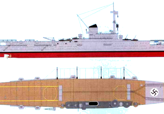 Aircraft carrier DKM Seydlitz 1942 [Aircraft Carrier] - drawings, dimensions, pictures